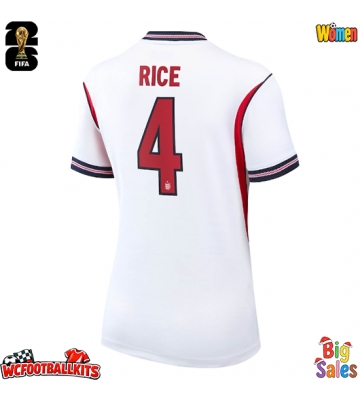 England Declan Rice #4 Replica Home Stadium Shirt for Women World Cup 2026 Short Sleeve